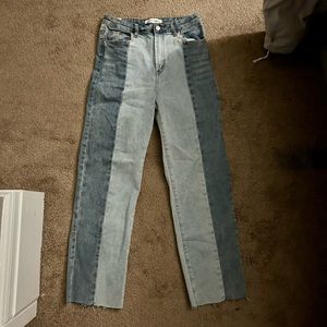 Split colored jeans